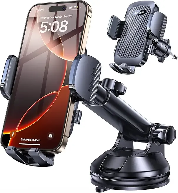 Romuto Phone Holders for Your Car Phone Holder Mount【Super Suction】Cell Phone Mount for Car Accessories for Women Men Dashboard/Windshield/Vent Truck Stand Wall Mounts for iPhone 17 Pro Max 16 Samsung