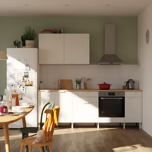 Cocina en kit Eleki blanca 2 módulos altos + 4 bajos L.240 x H.217 x P.58 cm