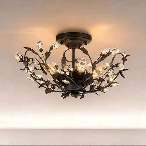 Patriot Lighting® Trellis Architectural Bronze with Gold Accent 4-Light Semi-Flush Mount Ceiling Light