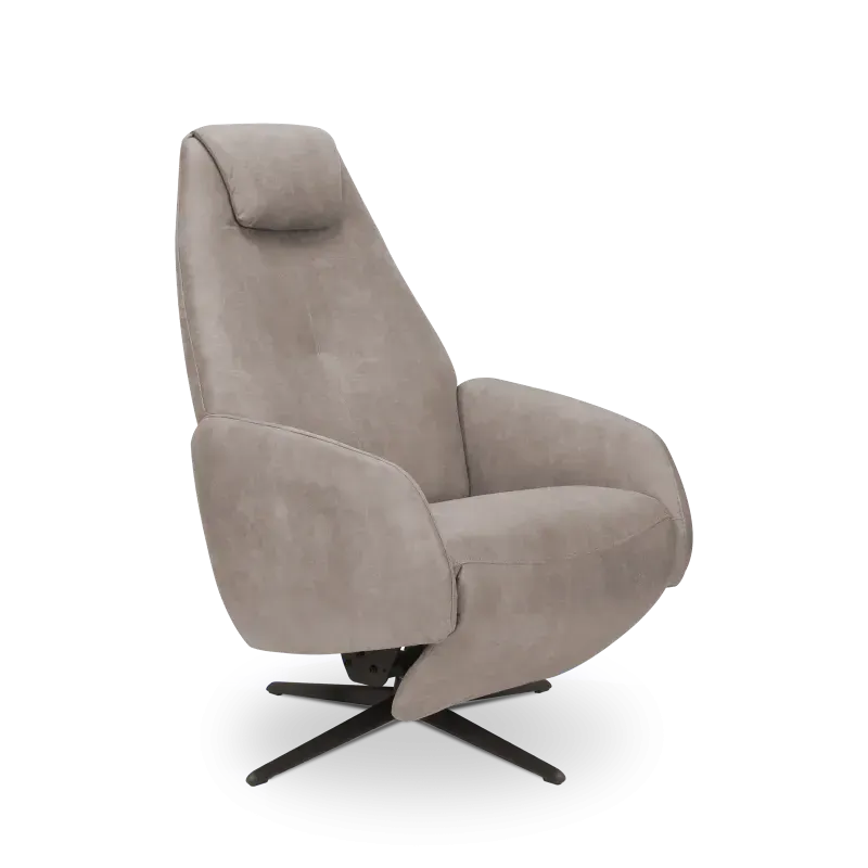 Relaxfauteuil Davoli - handmatig - microleder Oxx Lichtgrijs - OP=OP