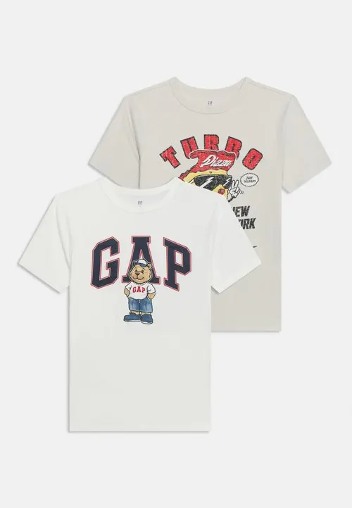 GRAPHIC 2 PACK - T-shirts med print - off-white/sand
