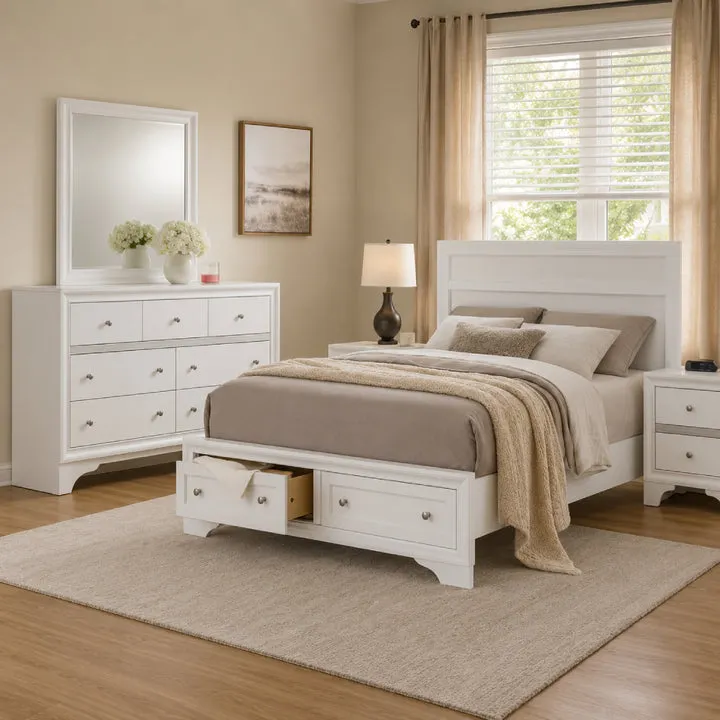 Alfred Queen Size (4-Piece) Bedroom Set by Best Home - White