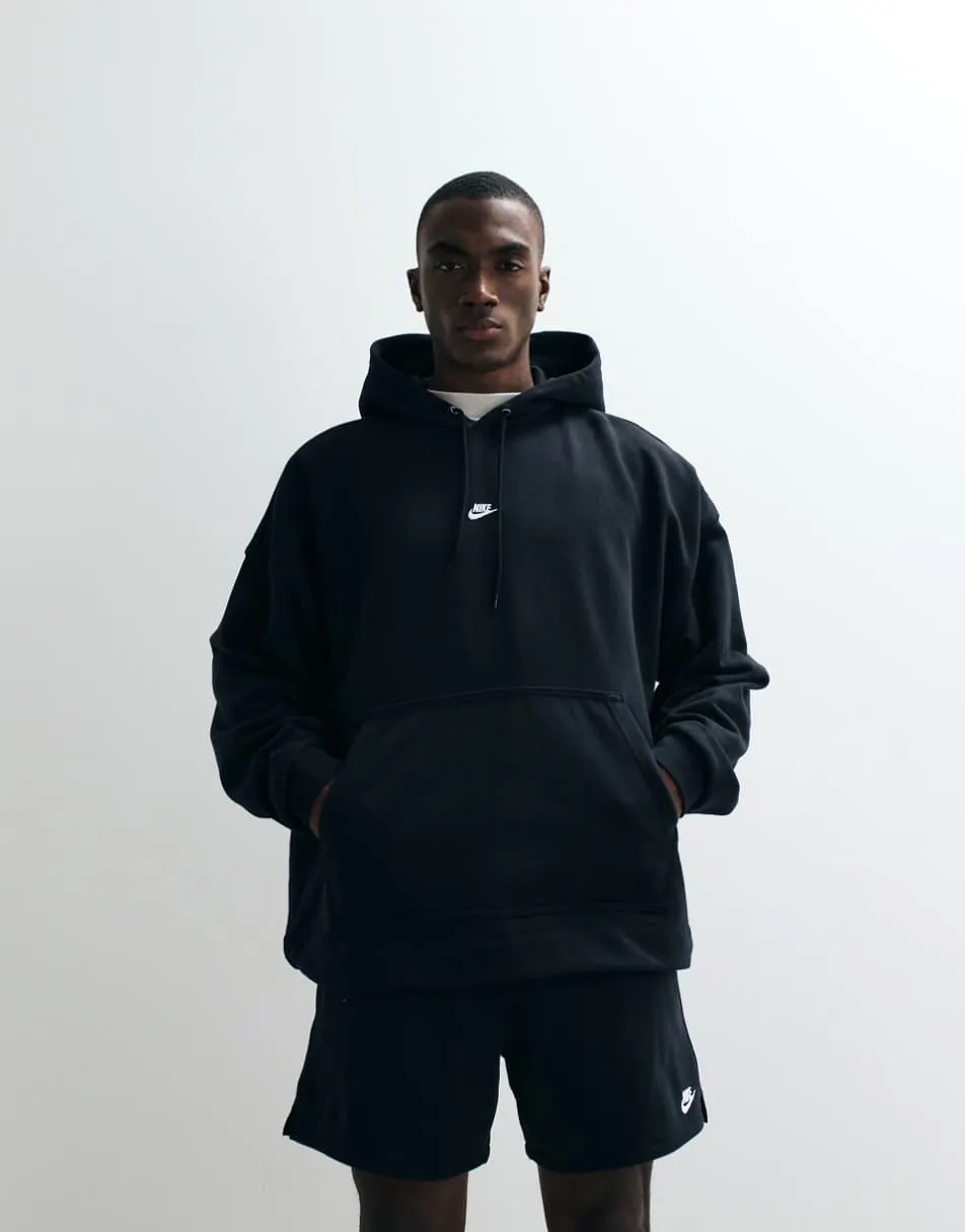 Nike Club French Terry oversized hoodie in black