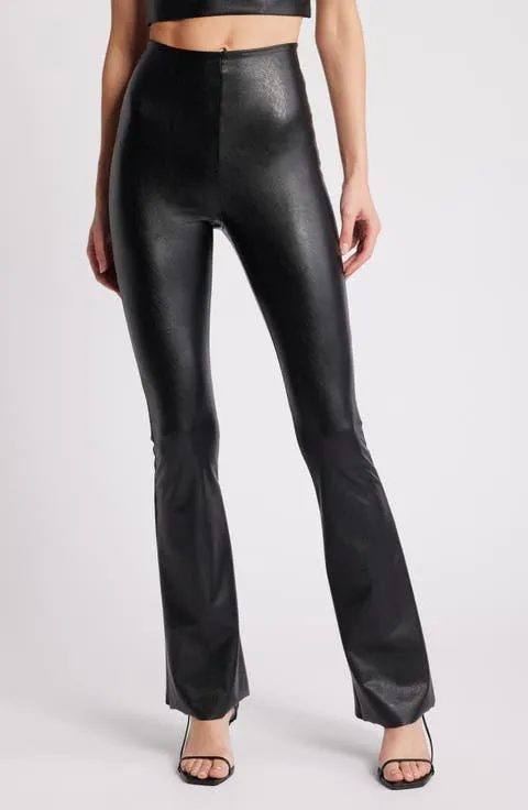 Faux Leather Flare Leggings