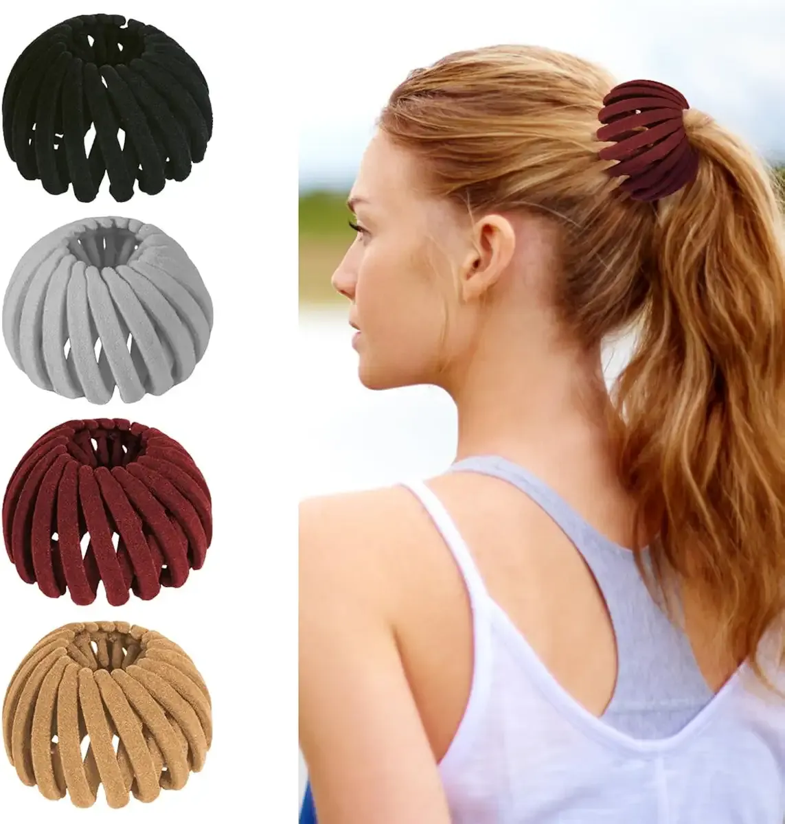 Bird Nest Magic Hair Clip - Expandable Hair Bun Maker Hair Accessories for Women Ponytail Holder Hair Bun Clip for Thin Thick Fine Curly Hair, Plastic Hair Barrettes Hair Scrunchies