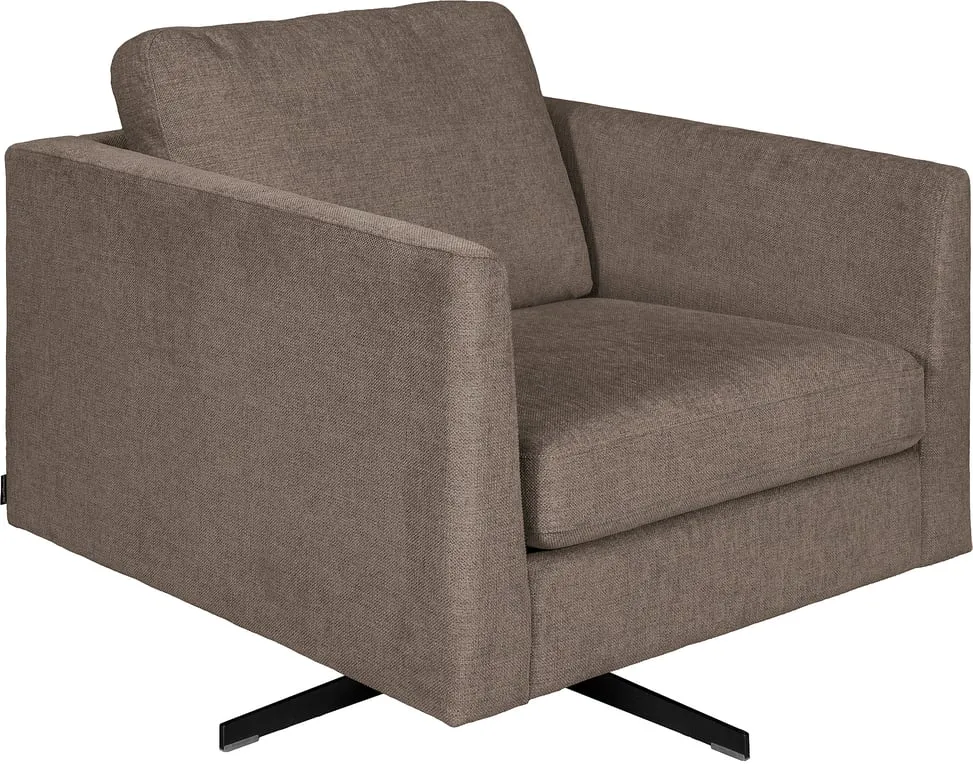 Hjellegjerde Medium 1 seter stol Med svingbart understell, stoff Baffin velg farge, armlen 27