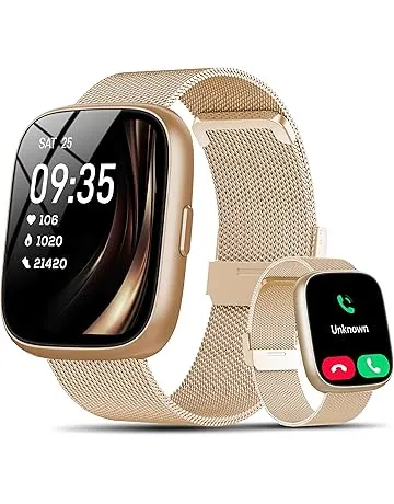 Smart Watch for Women with Alexa Built-in, 1.83" HD Touchscreen Fitness Tracker with Bluetooth Calls, Heart Rate/Sleep Monitor, 120+ Sports Fitness Watch, IP68 Waterproof Smartwatch for Android iOS