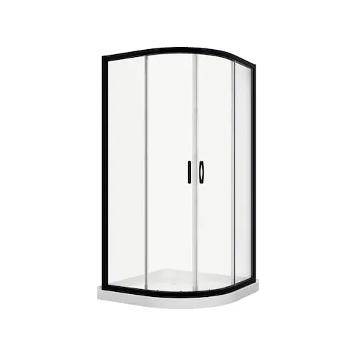 Casey Neo Round 36 inch x 36 inch Corner 2-Piece Direct to Stud or PIN Enclosure in Black-NW