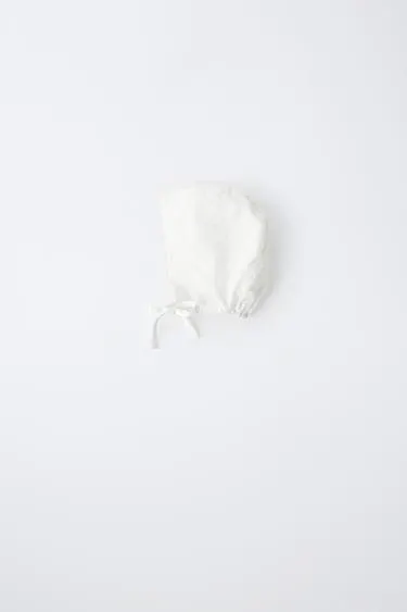 LACE TRIM BONNET IN LINEN BLEND