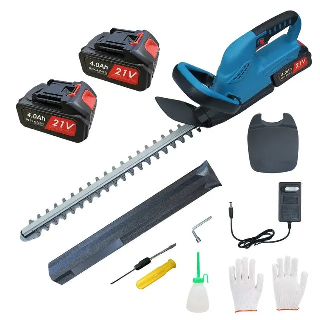 Tagliasiepi a batteria 21V con motore brushless, lama doppia 52 cm, diametro di taglio 1,8 cm, batteria 4.0Ah, leggero 3,1 kg per giardino e arbusti