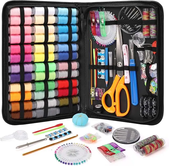 Coquimbo Professional Sewing Kit for Adults, 213 Pieces Sewing Tools | Needle and Thread Kit with Scissors, 38XL Thread, Tape Measure, Needles, Christmas Birthday Gifts for Mom Gr…