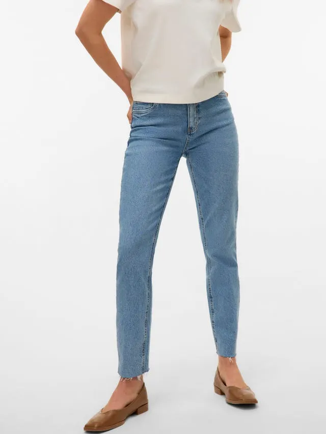VMBRENDA Høyt snitt Mom Fit Ankel Jeans