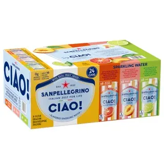 San Pellegrino Ciao Sparkling Water, Variety Pack, 11.15 fl oz, 24-count