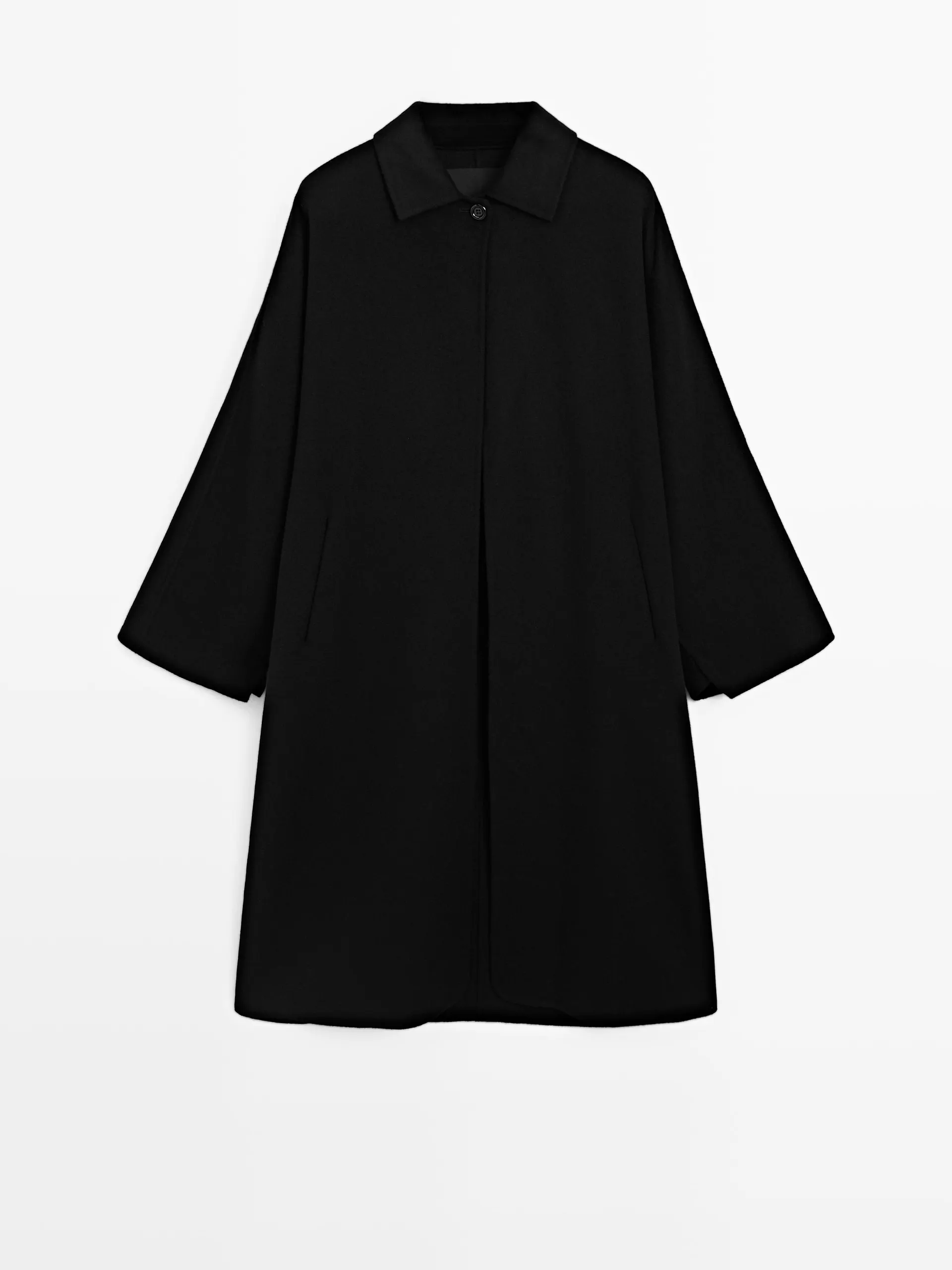 Dlouhý kabát s netopýřím rukávem