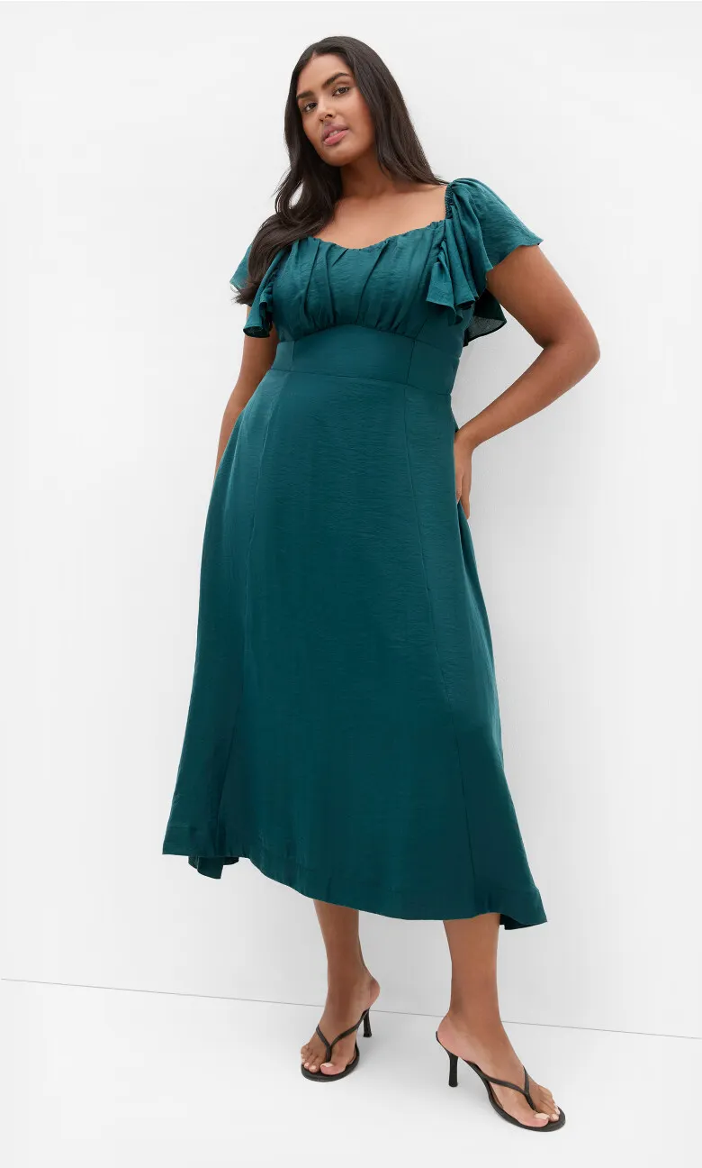 Sherry Tie-Back Dress - emerald