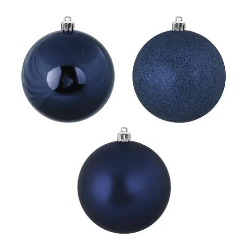 Enchanted Forest® 60mm Dark Blue Shatterproof Ornaments - 12 Pack