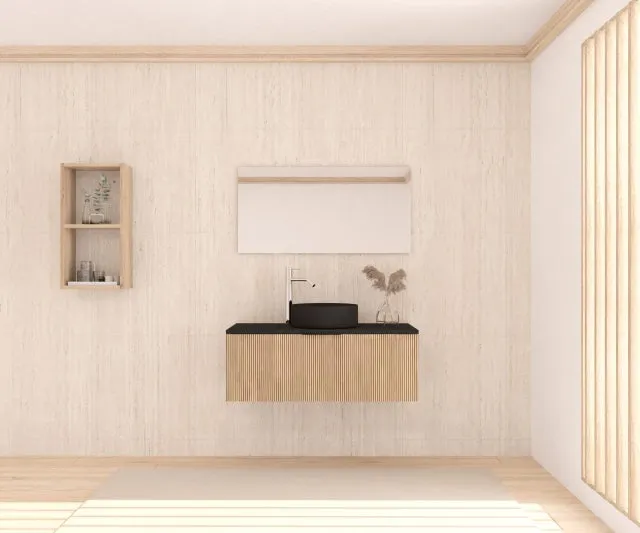 Emene Pack con lavabo OPOSSÉ Negro mate 100 cm