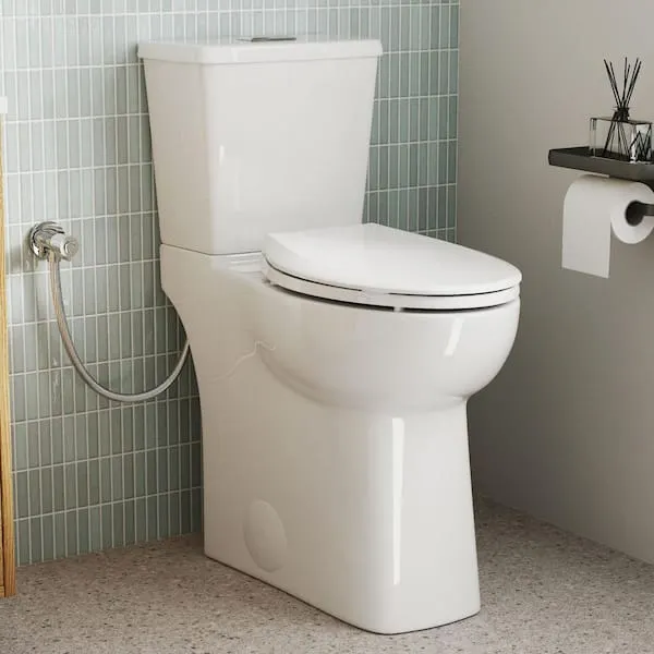 Los Flexi 21 in.​ Two-​Piece Extra Tall Toilet, Skirted Design, 1.​1/​1.​28 GPF Dual Flush, Soft-​Close Seat, Elongated Bowl for Seniors