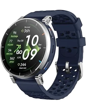 Amazfit Active 3 Premium GPS Running Smart Watch, 1.32" AMOLED Sapphire Display, 12-Day Battery, 4GB Storage, Offline Maps, 170+ Workout Modes, 5 ATM, Heart Rate & Fitness Tracker for Android & iPhone