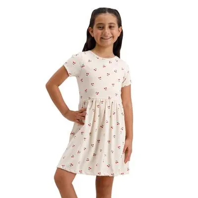 Vestido Fantastic Niña Manga Corta Fruncido En Cintura