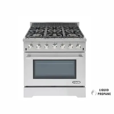 NXR LS3622 36-in 6 burners 5.5-cu ft Convection Oven Freestanding Liquid Propane Gas Range ( Stainless steel )