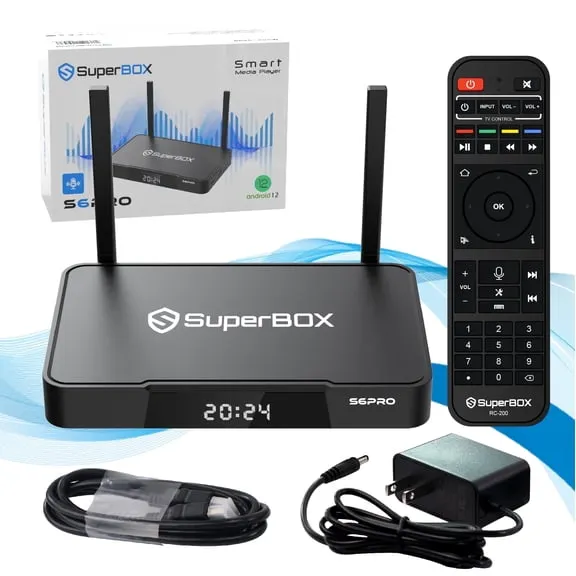 S6 Pro 2025 SuperBox for TV, Wireless Voice Remote Included, 1000M Ethernet Port Fast Speed S6pro Super Box with Voice Remote, 4GB RAM+32GB Storage Easy Setup Guide by Seller $269.10