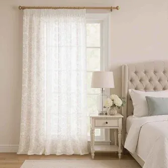Laura Ashley Adain Palace Burnout Sheer Curtain Single