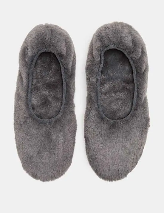 Ballerina-Slipper mit runder Spitze