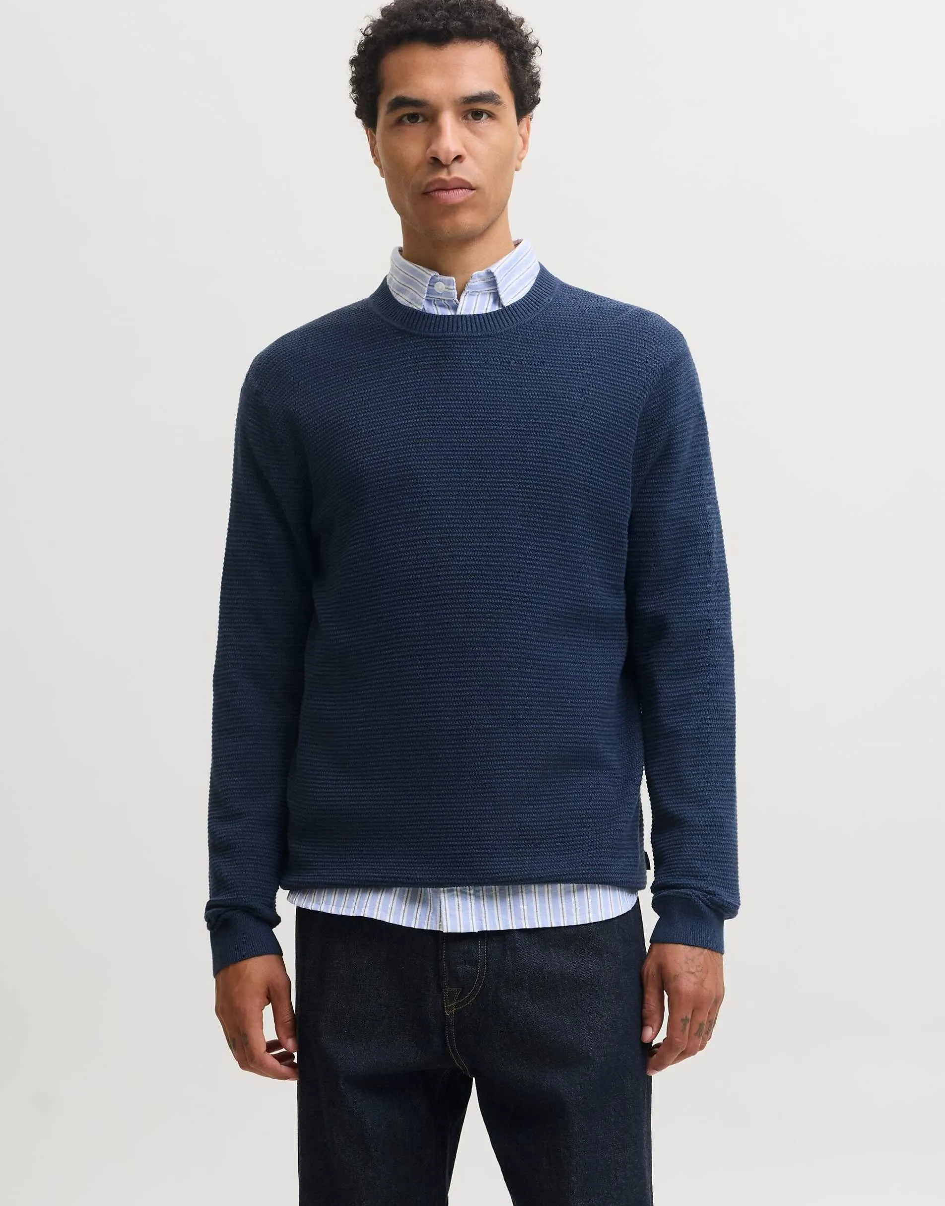 Jack & Jones Knitted pullover in insignia blue