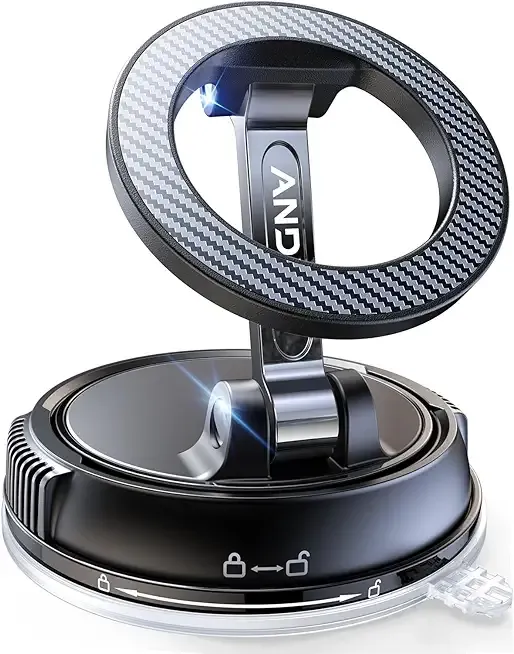 ANDERY Car Phone Holder for Magsafe [78+LBS Strongest Suction & 2400gf Magnetic] 360° Adjustable Car Phone Mount, Phone Holders for Your Car for iPhone 17 Pro Max 16 15 14 13 12 Air Plus, Carbon Fiber