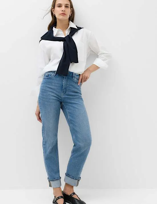 „Harper“ Zigaretten-Jeans in 3/4-Länge mit hohem Bund