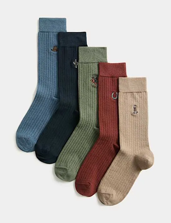 5er-Pack Cool & Fresh Western-Cowboy-Socken