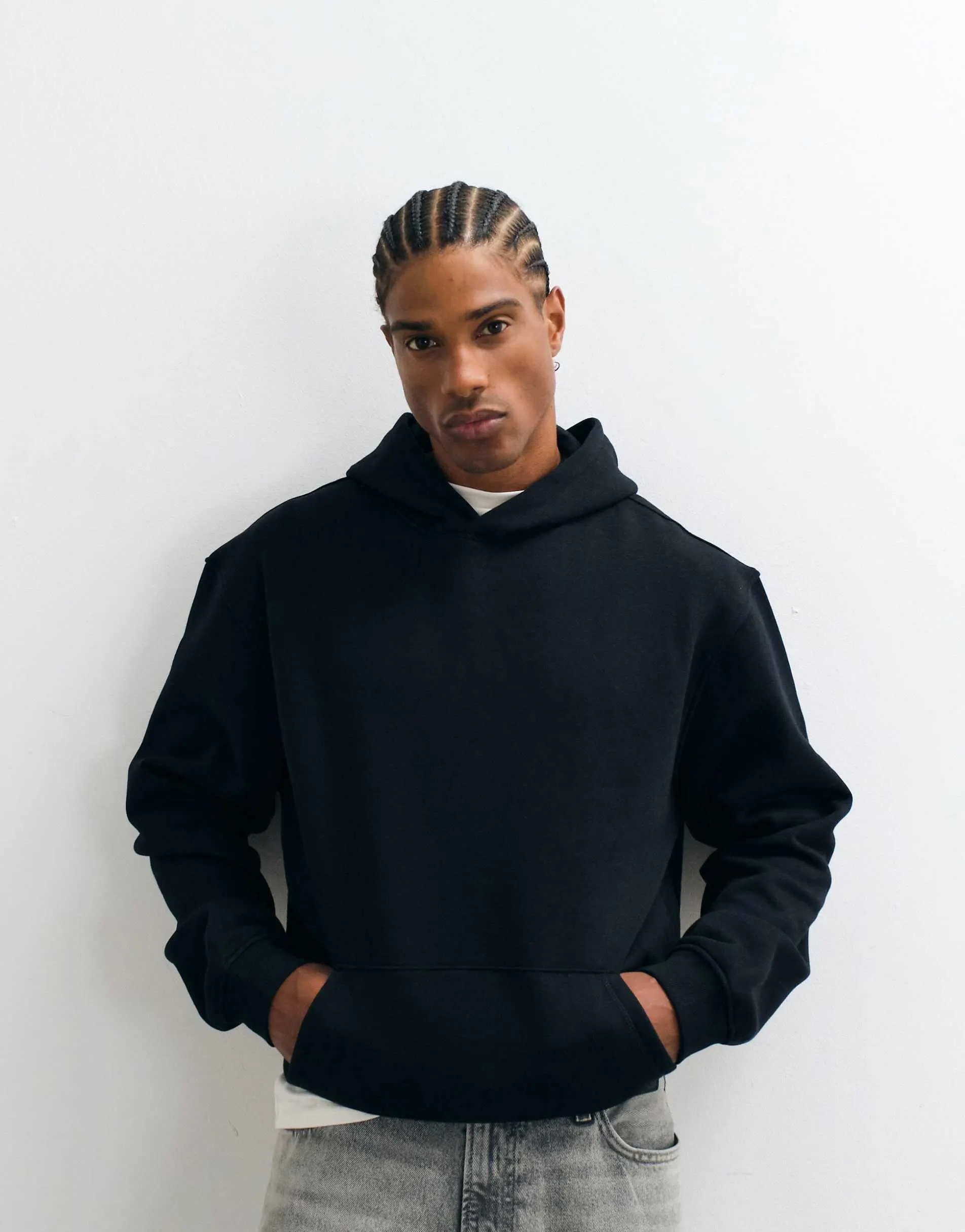 ASOS DESIGN essentials relaxed hoodie in black