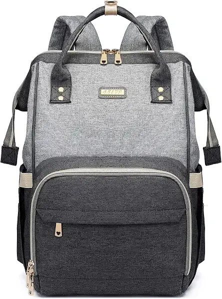 Diaper Bag Backpack for Women, Baby Bags for Girls,Diaper Bag with Changing Pad, and Insulated Pockets (Dark Grey +Light Grey)
