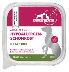 ANIMAL HEALTH HYPOALLERGENSCHONKOST mit Känguru für Hunde 11 x 150 g