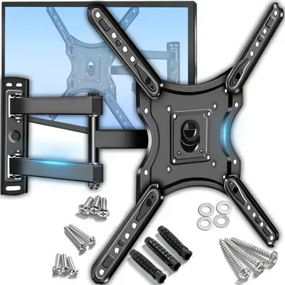 TV-Wandhalterung Wandhalter LCD LED VESA 32 - 55 zoll Fernseher Neigbar Schwenkbar TV Fernsehhalterung bis 400x400 Universal Schwarz Retoo