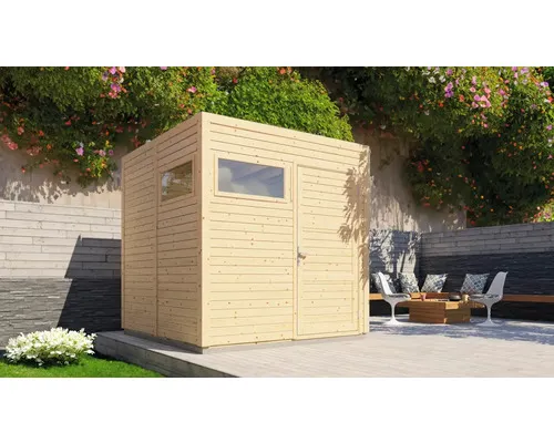 Dřevěný zahradní domek Cubo 2 přírodní 226 x 234 cm