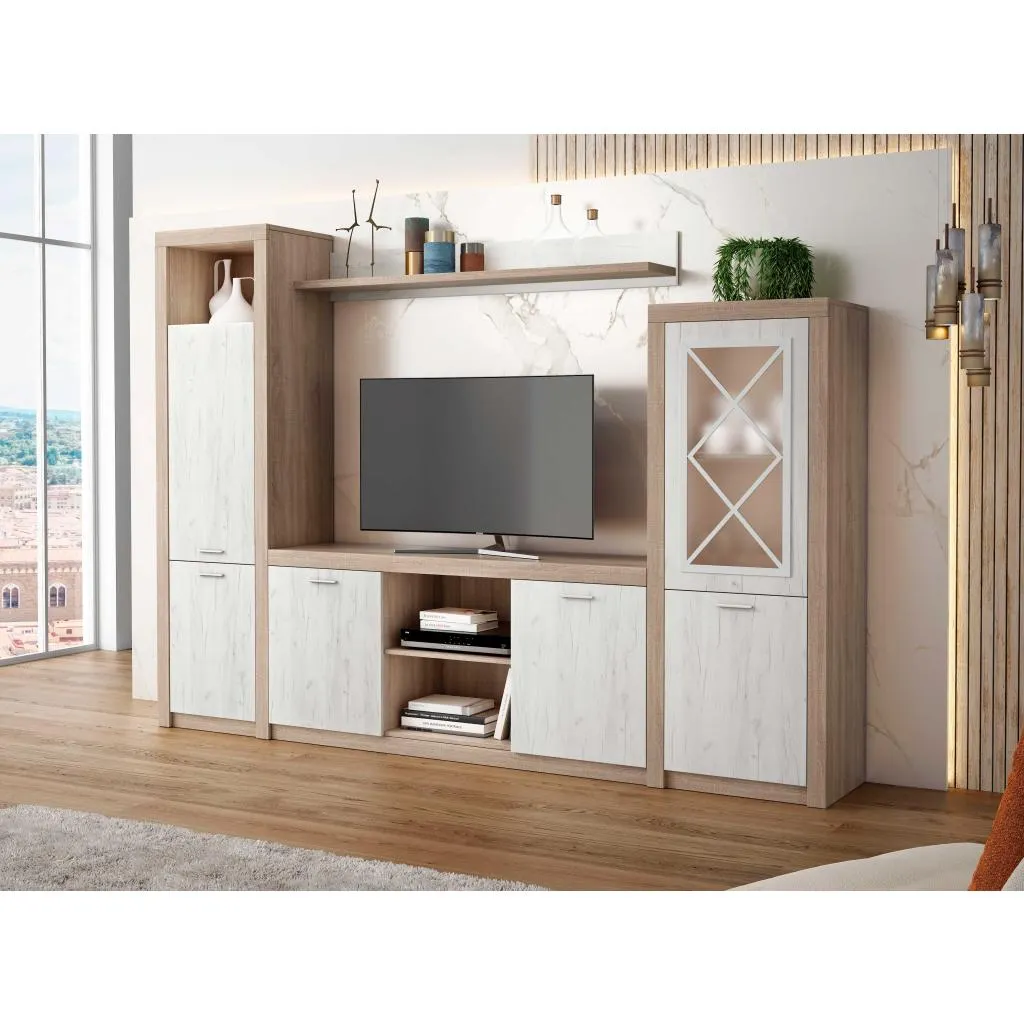 Apilable de salón en color nórdico y roble