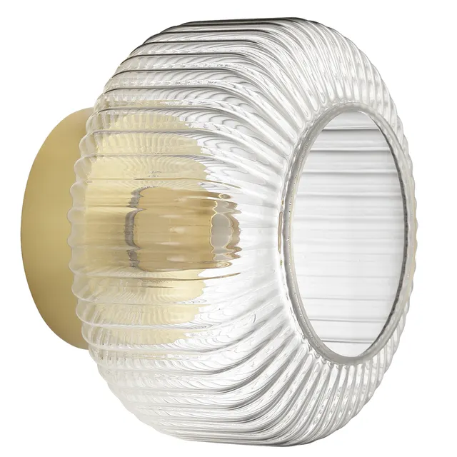 Applique glamour Dipsy ottone paralume trasparente E14 INSPIRE