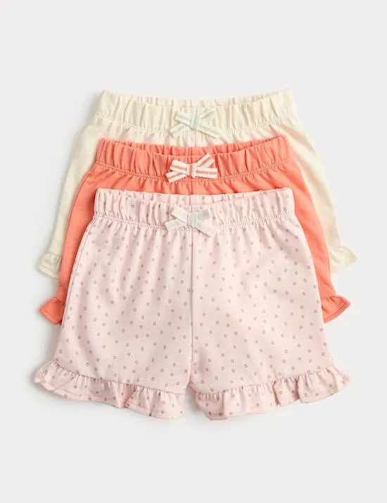 3er-Pack Shorts aus reiner Baumwolle mit verschiedenen Mustern (0–5 J.)