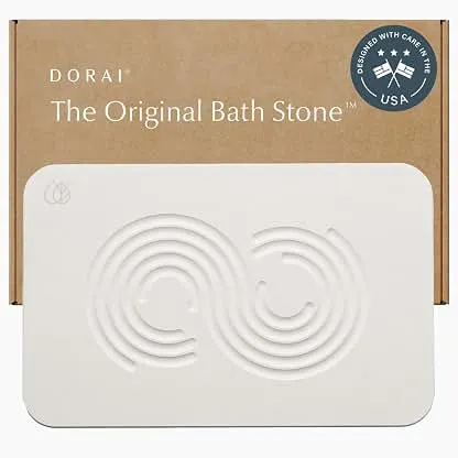 Dorai Home Stone Bath Mat - Premium Diatomaceous Earth Bath Floor Mats with Non-Slip Base, Fast-Drying Modern Shower Mat for Bathroom | Zen Sandstone - 23.6"x15.4" Dorai Home Stone Bath Mat - Premium Diatomaceous Eart…