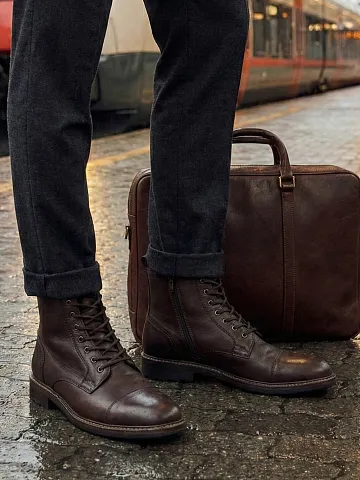 Lagos Leather Boots Brown