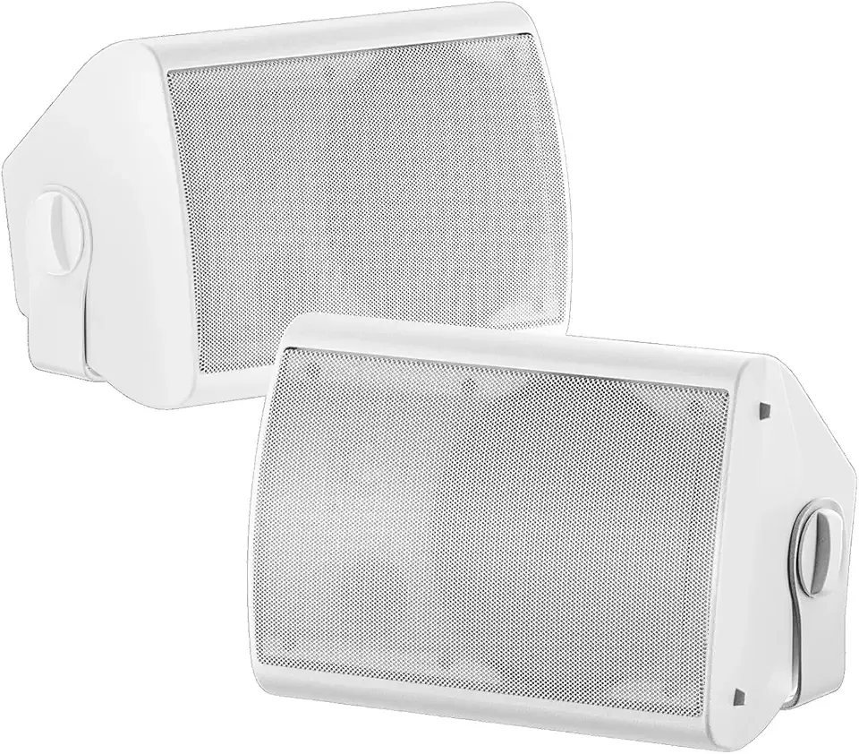 STUDIOFINIX 6.5 Inch 400W Outdoor Speakers Wired Waterproof Passive, Wall Mount Speakers for Patio Home Garage Pool (White)