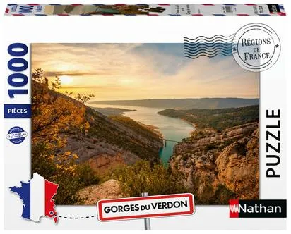 NATHAN PUZZLE 1000 PIECES - COUCHER DU SOLEIL SUR LES GORGES DU VERDON (COLLECTION REGIONS DE FRANCE)