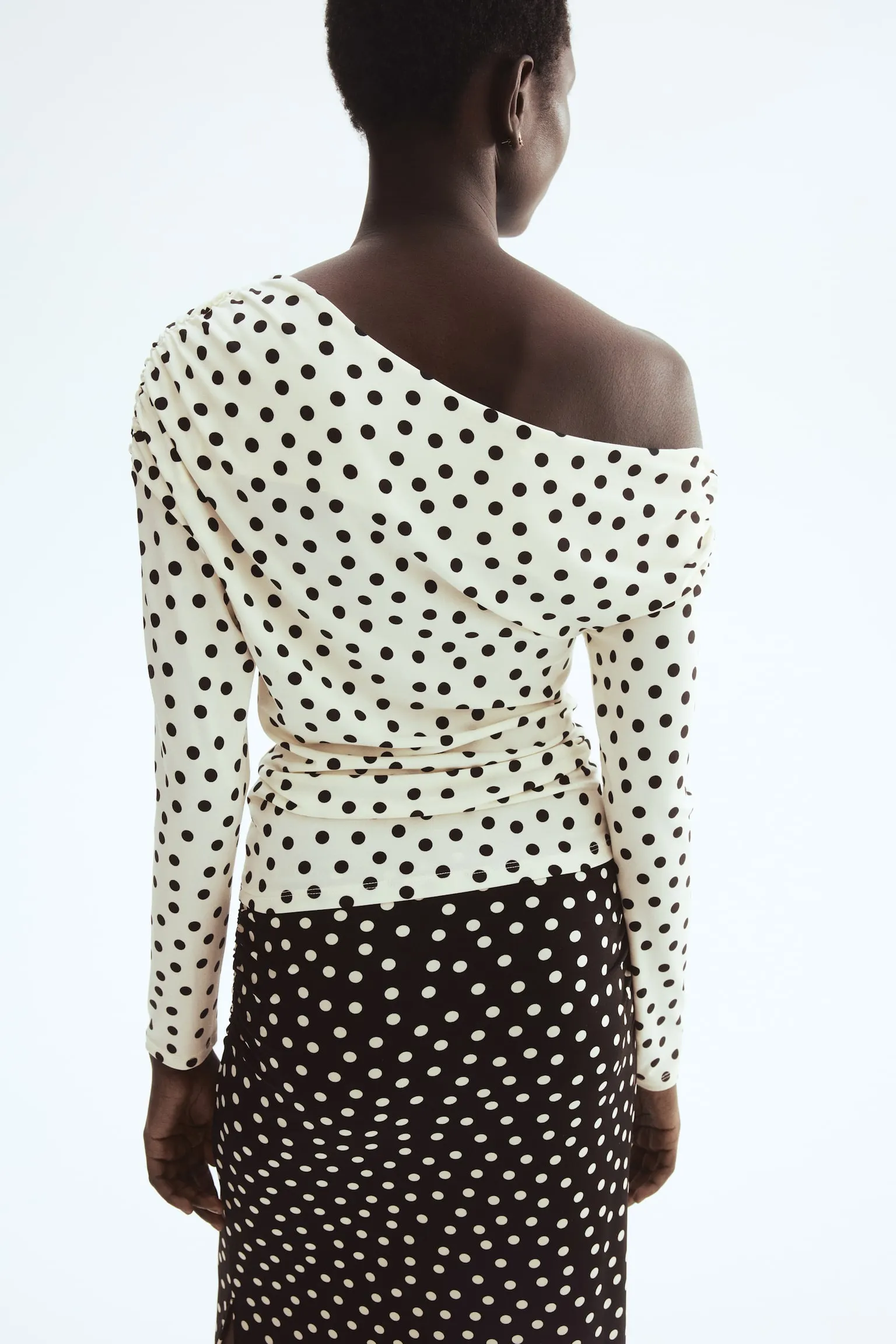 Draped one-shoulder top