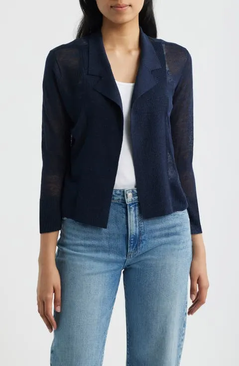 NIC+ZOE Featherknit Linen Blend Cardigan