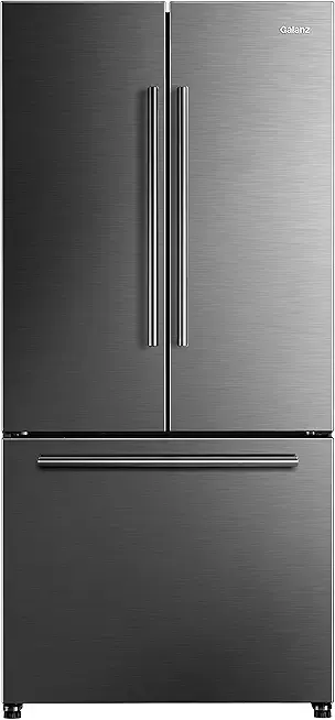 Galanz GLR18FS5S16 French Door Refrigerator with Installed Ice Maker and Bottom Freezer Adjustable Electrical Thermostat Control, Frost Free, Energy Star Certified, Stainless Steel, 18 Cu Ft