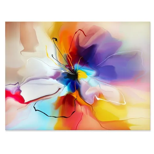 Creative Flower in Multiple Colors - Large Floral canvas art - 40x30