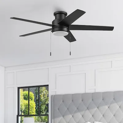 Armitage 52-in Bronze with Toffee/cocoa Blades Flush Mount Ceiling Fan With Light and Pull Chain Included 5 -Blade