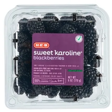 H-E-B Premium Fresh Sweet Karoline Blackberries, 6 oz